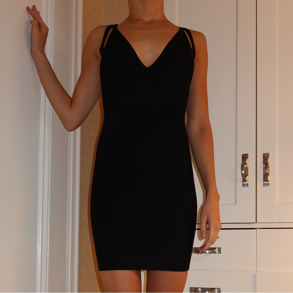Black Hervé Legér dress